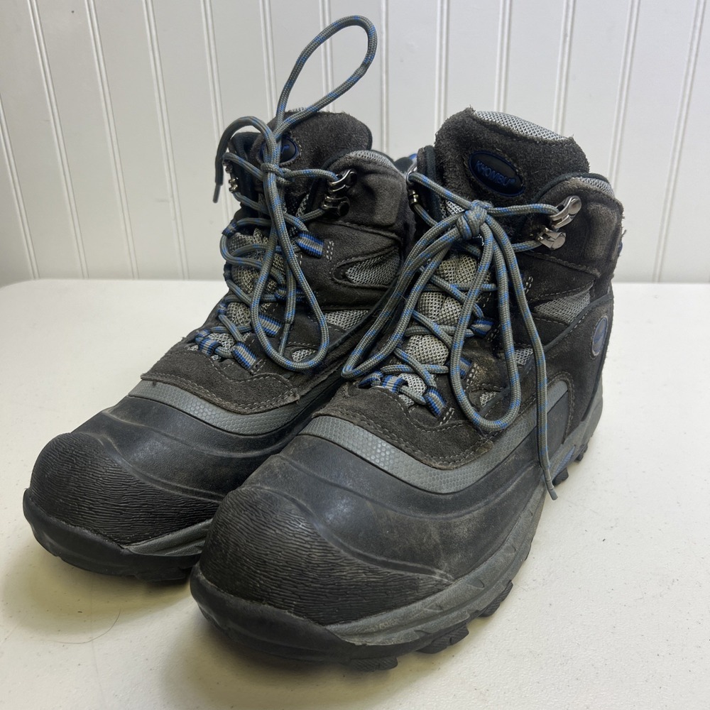 Khombu Fleet Hiking Trail Waterproof Boots 146740 Men's Size 10 Black/Gray/Blue
